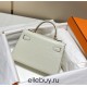 Hermes Hermès Mini Kelly 2 19 Crocodile Skin Pattern White Gold Hardware Hand-Stitched