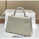 Hermes Hermès Mini Kelly 2 19 Crocodile Skin Pattern White Gold Hardware Hand-Stitched