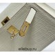 Hermes Hermès Mini Kelly 2 19 Crocodile Skin Pattern White Gold Hardware Hand-Stitched