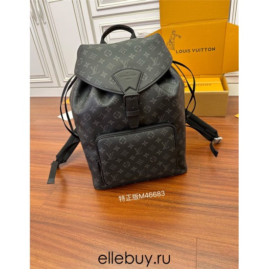 Louis Vuitton Montsouris Backpack in Monogram Eclipse Black (M46683): 32 × 40 × 19 cm