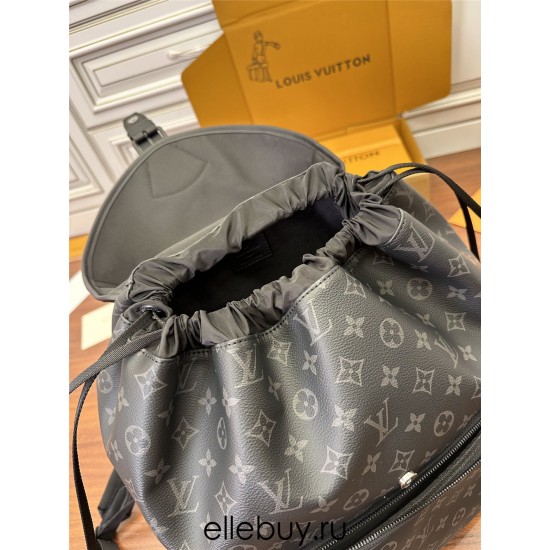 Louis Vuitton Montsouris Backpack in Monogram Eclipse Black (M46683): 32 × 40 × 19 cm