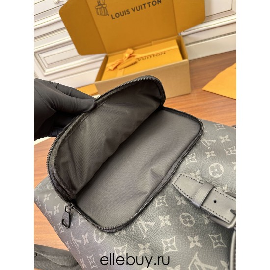 Louis Vuitton Montsouris Backpack in Monogram Eclipse Black (M46683): 32 × 40 × 19 cm