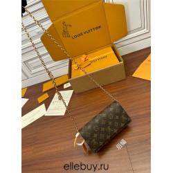 Louis Vuitton Wallet On Chain Lily in Monogram (M82509): 10.7x10.2x3.5cm