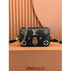 Louis Vuitton POCHETTE MÉTIS Metis EAST WEST Handbag in Monogram Empreinte Leather (M46596) - Black: 21.5x13.5x6cm