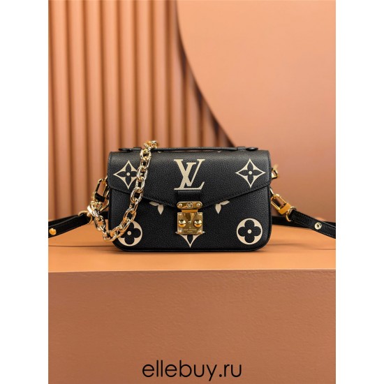 Louis Vuitton POCHETTE MÉTIS Metis EAST WEST Handbag in Monogram Empreinte Leather (M46596) - Black: 21.5x13.5x6cm