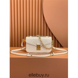 Louis Vuitton POCHETTE MÉTIS Metis EAST WEST Handbag in Monogram Empreinte Leather (M22942) - White: S-lock, 21.5x13.5x6cm