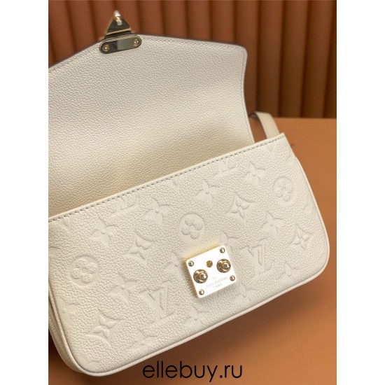 Louis Vuitton POCHETTE MÉTIS Metis EAST WEST Handbag in Monogram Empreinte Leather (M22942) - White: S-lock, 21.5x13.5x6cm