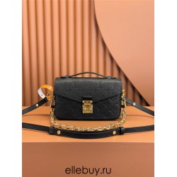 Louis Vuitton POCHETTE MÉTIS Metis EAST WEST Handbag in Monogram Empreinte Leather (M46595) - Black: 21.5x13.5x6cm