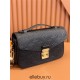 Louis Vuitton POCHETTE MÉTIS Metis EAST WEST Handbag in Monogram Empreinte Leather (M46595) - Black: 21.5x13.5x6cm