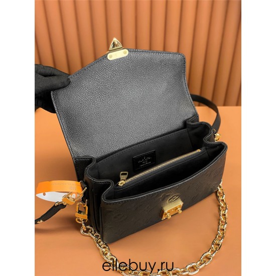 Louis Vuitton POCHETTE MÉTIS Metis EAST WEST Handbag in Monogram Empreinte Leather (M46595) - Black: 21.5x13.5x6cm