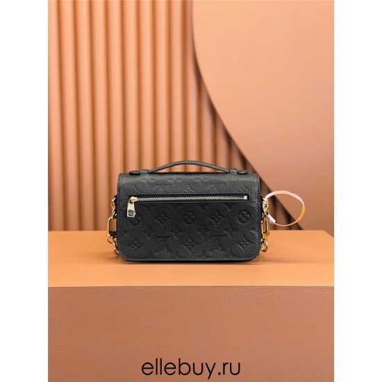 Louis Vuitton POCHETTE MÉTIS Metis EAST WEST Handbag in Monogram Empreinte Leather (M46595) - Black: 21.5x13.5x6cm