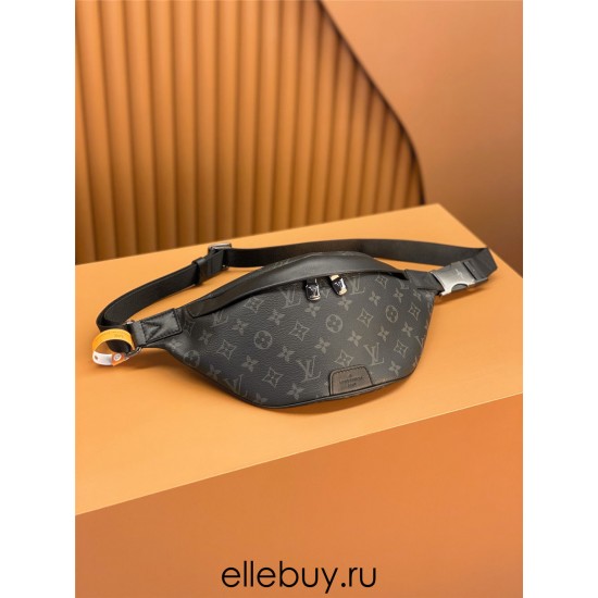 Louis Vuitton DISCOVERY Small Waist Bag (M46035) in Monogram Eclipse Black: 44x15x9cm