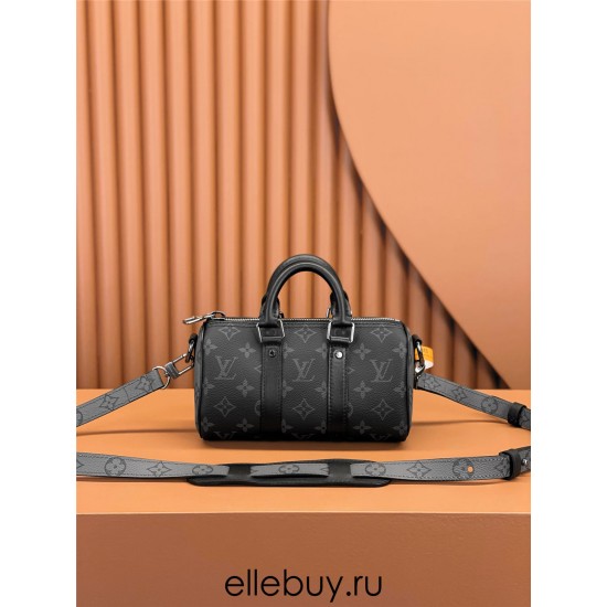 Louis Vuitton Keepall XS Handbag (M45947): For women, Monogram Eclipse Black, 22x12x9cm