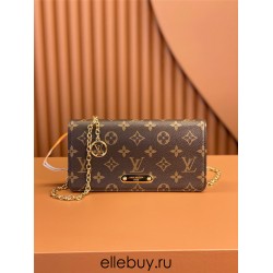 Louis Vuitton Wallet On Chain Lily (M82509): Monogram Circle Pendant, Size - 10.7x10.2x3.5cm