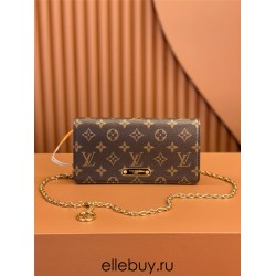 Louis Vuitton Wallet On Chain Lily (M82509): Monogram Circle Pendant, Size - 10.7x10.2x3.5cm