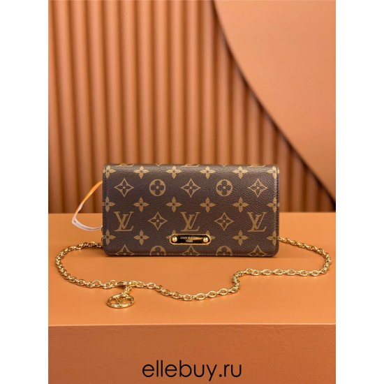 Louis Vuitton Wallet On Chain Lily (M82509): Monogram Circle Pendant, Size - 10.7x10.2x3.5cm