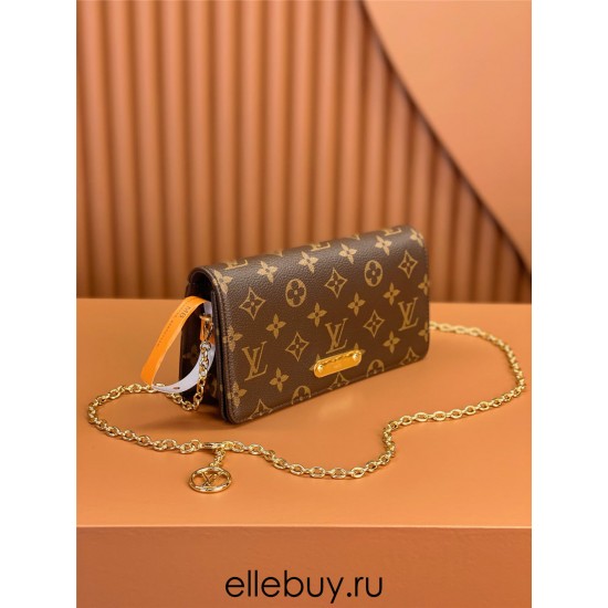 Louis Vuitton Wallet On Chain Lily (M82509): Monogram Circle Pendant, Size - 10.7x10.2x3.5cm