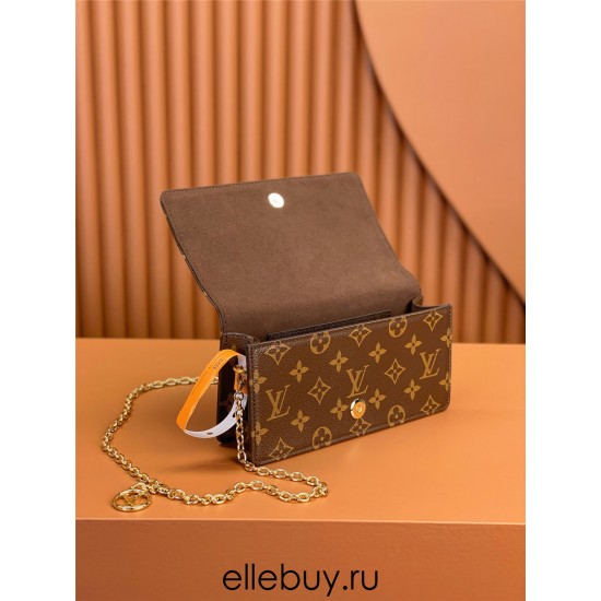 Louis Vuitton Wallet On Chain Lily (M82509): Monogram Circle Pendant, Size - 10.7x10.2x3.5cm