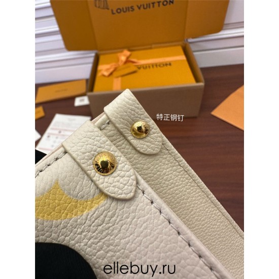 Louis Vuitton ONTHEGO Small Handbag (M46513) - Yellow: Soft Monogram Empreinte Leather, Large Giant Monogram Pattern, Size - 25x19x11.5cm