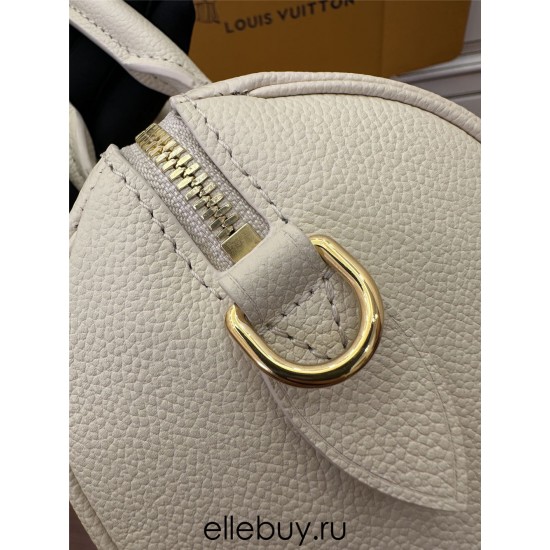 Louis Vuitton SPEEDY BANDOULIÈRE 20 Handbag (M46397) - Strawberry White: Monogram Empreinte Leather, Embossed and Printed Craftsmanship, Size - 20.5x13.5x12cm