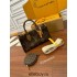 Louis Vuitton ONTHEGO EAST WEST Handbag (M46653): Giant Monogram and Monogram Reverse Canvas, Toron Handles, Size - 25x13x10cm