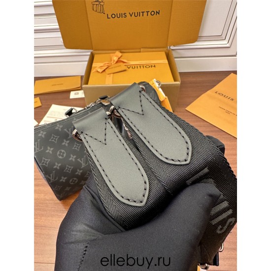 Louis Vuitton KEEPALL BANDOULIÈRE 35 Handbag (M46655) - Monogram Eclipse Black: Coated Canvas, Size - 34x21x16cm