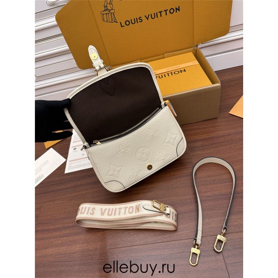 Louis Vuitton DIANE Handbag (M46388) - White: Classic Monogram Empreinte Embossed Leather, Size - 23x16x8.5cm