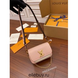 Louis Vuitton LOCKME TENDER Handbag (M58555) - Pink: Soft Grained Calfskin, Size - 19x13x8cm