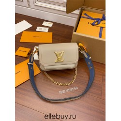 Louis Vuitton LOCKME TENDER Handbag (M58554) - Gray-Brown: Soft Grained Calfskin, Size - 19x13x8cm