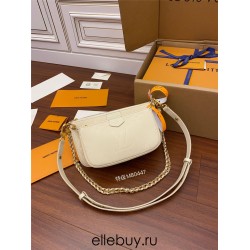 Louis Vuitton M80447 Milky White Multi Pochette Accessoires: Monogram Empreinte Leather, Size - 25x14.5x4.5cm