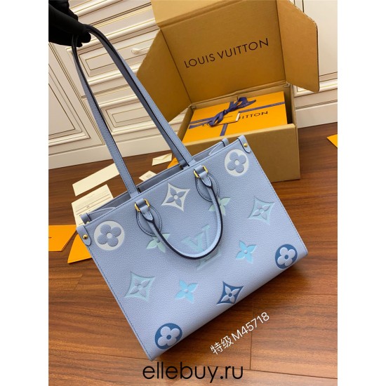 Louis Vuitton ONTHEGO Medium Handbag (M45718) - Blue (By The Pool Capsule Collection): OnTheGo Medium Tote Bag, Size - 35x27x14cm