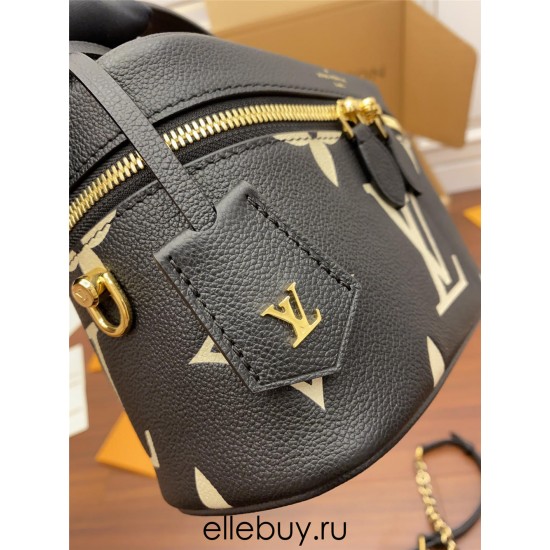 Louis Vuitton M45780 Black Embossed Vanity Small Handbag: Size - 19×13×11cm