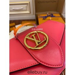 Louis Vuitton M55949 Peony Pink LV PONT 9 Handbag: LV Pont 9 Handbag made of smooth leather, Size - 23x15x8cm