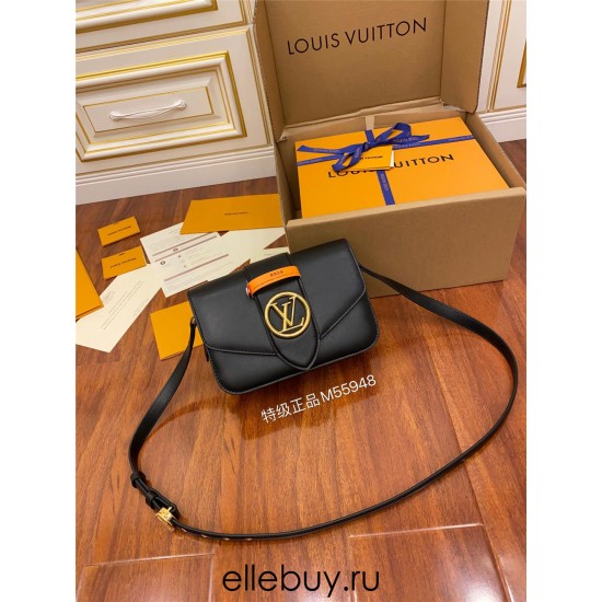 Louis Vuitton M55948 Black LV PONT 9 Handbag made of smooth leather, Size - 23x15x8cm