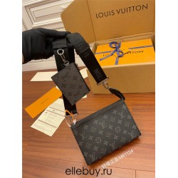 Louis Vuitton M81124 Monogram Eclipse Black Gaston: Size - 22.0x14.5x4.5cm