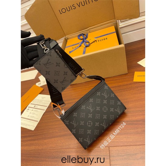 Louis Vuitton M81124 Monogram Eclipse Black Gaston: Size - 22.0x14.5x4.5cm