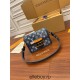 Louis Vuitton M59716 Denim Blue Dauphine Small Handbag: Classic logo denim fabric, Size - 20x15x9cm