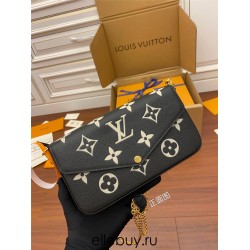 Louis Vuitton M80482 Black Pochette FÉLICIE Felicie Chain Bag: Size - 21x12x3cm