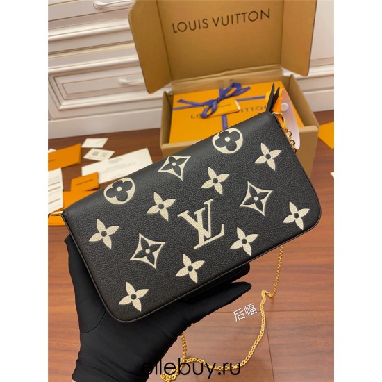 Louis Vuitton M80482 Black Pochette FÉLICIE Felicie Chain Bag: Size - 21x12x3cm