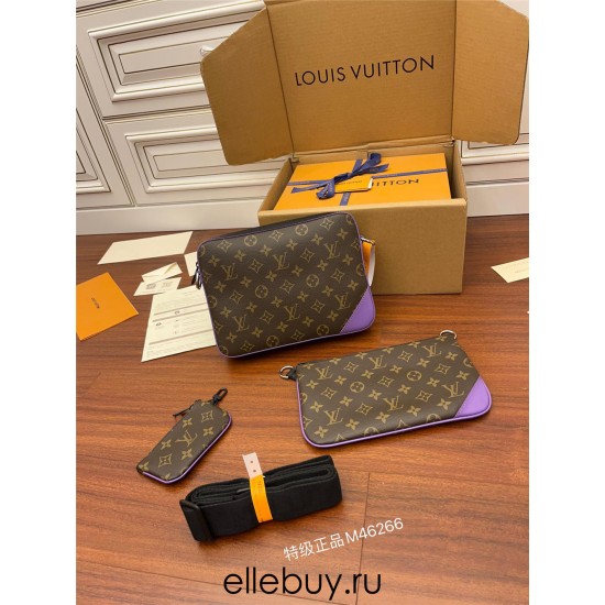 Louis Vuitton M46266 Purple Trio Messenger Bag: Size - 25x18.5x7cm