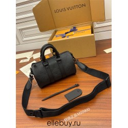 Louis Vuitton M20900 All Leather Keepall Mini Taurillon Monogram: Size - 25x15x11cm