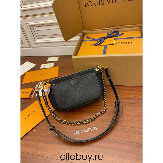 Louis Vuitton M80399 Black Multi Pochette Accessoires: Size - 25x14.5x4.5cm