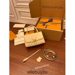 Louis Vuitton M46008 Milk White Madeleine BB Monogram Empreinte Leather: Size - 24x17x8.5cm