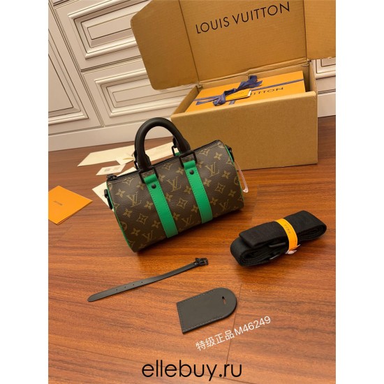 Louis Vuitton KEEPALL BANDOULIÈRE 25 Handbag (M46249) Green: Size - 25x15x11cm