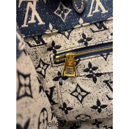 Louis Vuitton ONTHEGO Medium Handbag (M59608) Onthego Monogram Embossed Denim: Size - 31x24x14cm