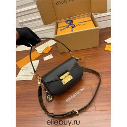 Louis Vuitton SWING Handbag (M20393) Black with S-lock Clasp: Size - 24x15x6cm