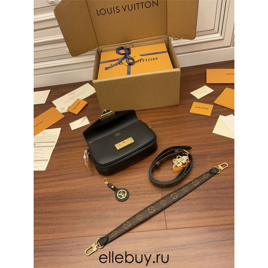 Louis Vuitton SWING Handbag (M20393) Black with S-lock Clasp: Size - 24x15x6cm