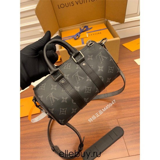 Louis Vuitton Keepall XS Handbag (M45947) Black Monogram: Size - 22x12x9cm