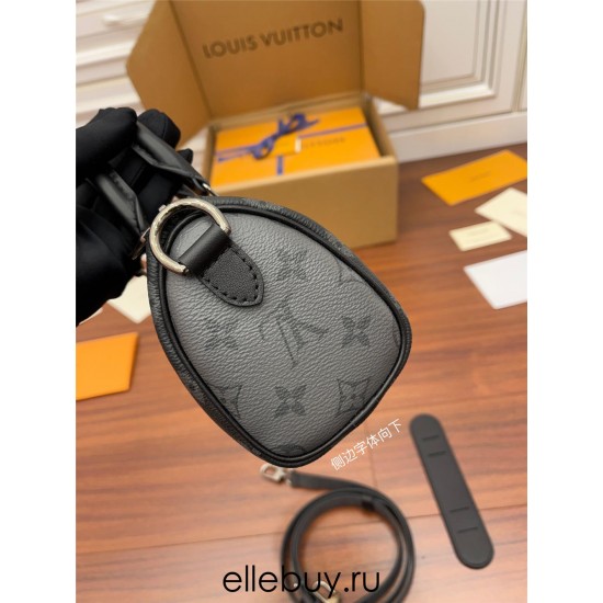 Louis Vuitton Keepall XS Handbag (M45947) Black Monogram: Size - 22x12x9cm