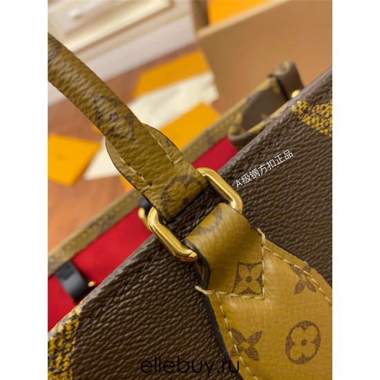 Louis Vuitton M45321 Black Leather Long Shoulder Strap for Onthego Medium Handbag Monogram: Size - 35x27x14cm